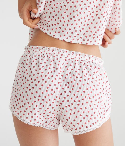 Strawberry Low-Rise Waffle Sleep Shorts Strawberry Low-Rise Waffle Sleep Shorts