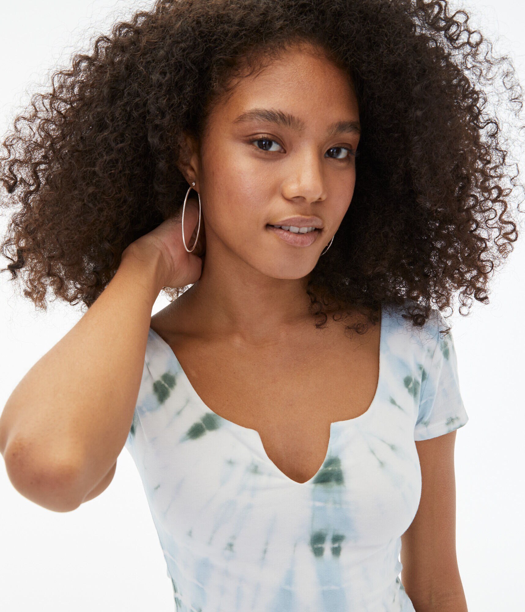 Seriously Soft Tie-Dye Notch-Neck Cropped Baby Tee