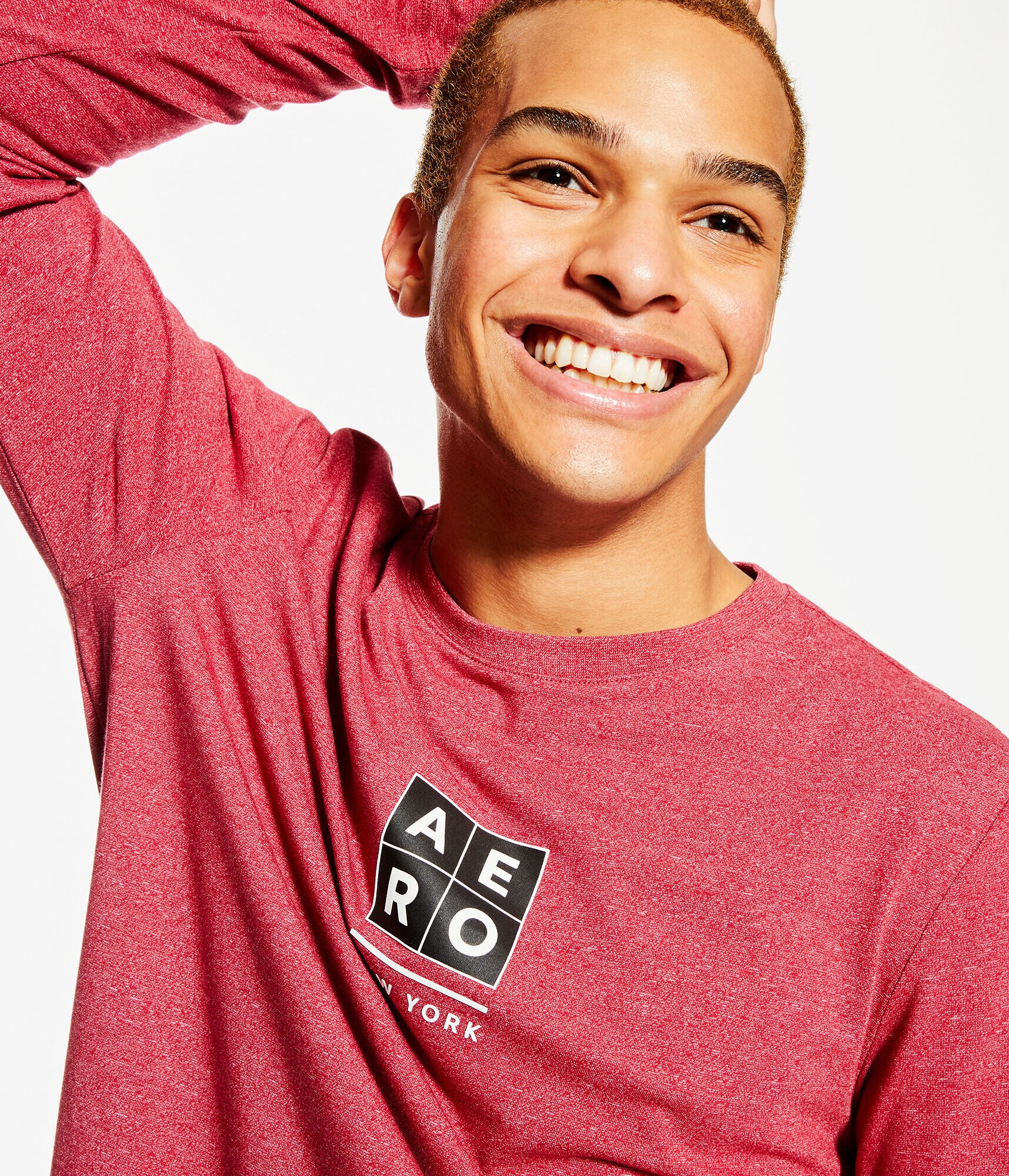 Long Sleeve Aero Box Logo Stretch Graphic Tee