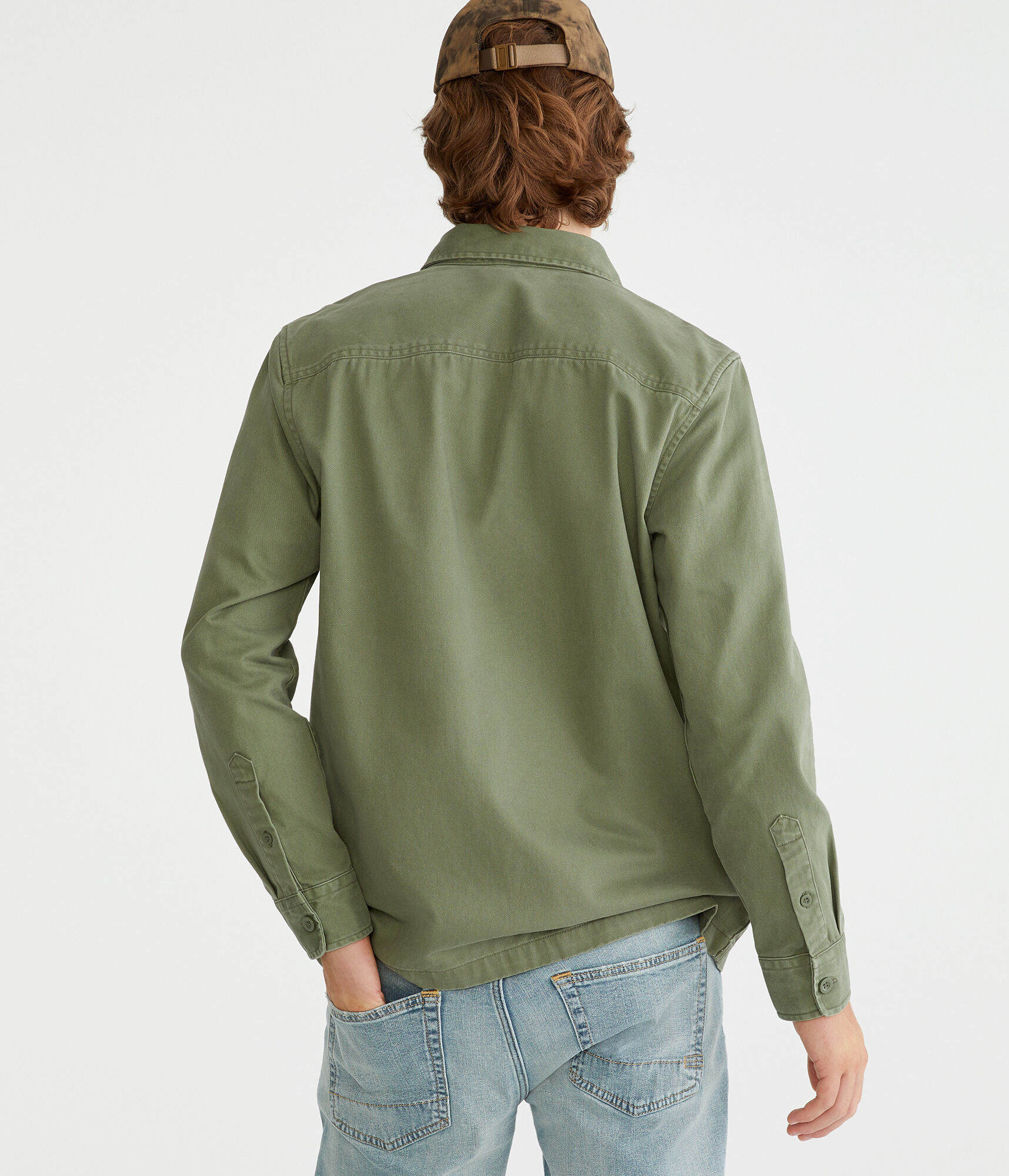 Long Sleeve Solid Twill Shirt