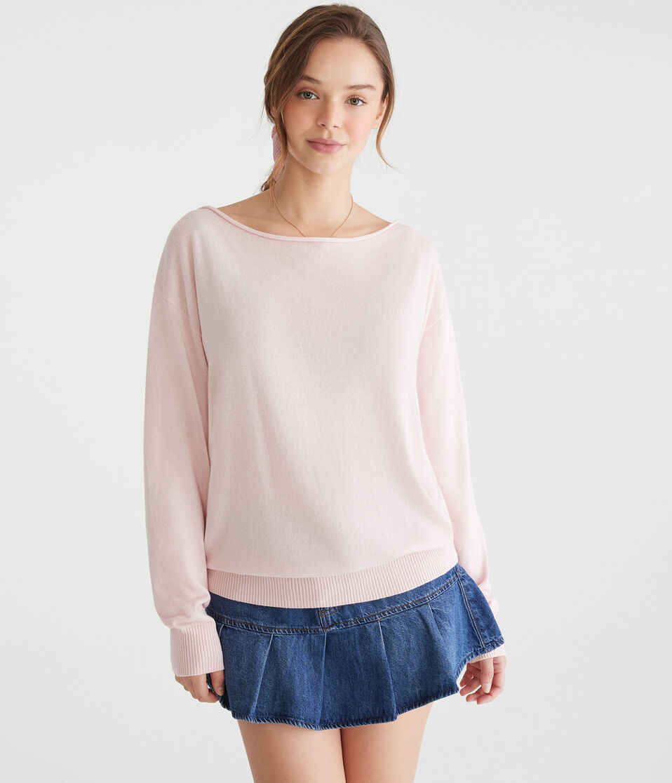 Slouchy Slash-Neck Sweater