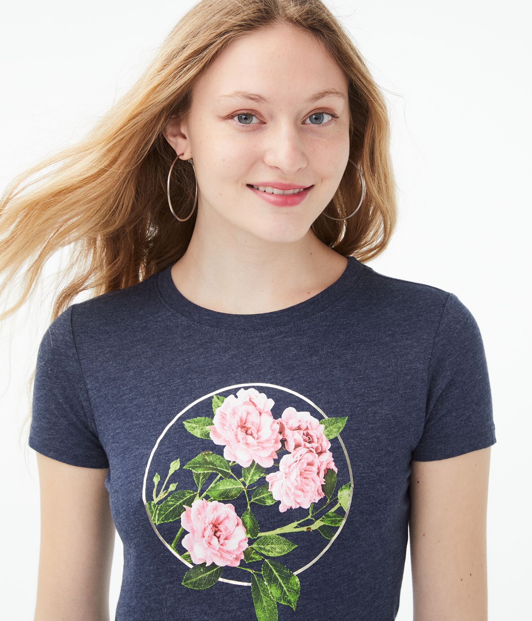 Floral Foil Circle Graphic Tee
