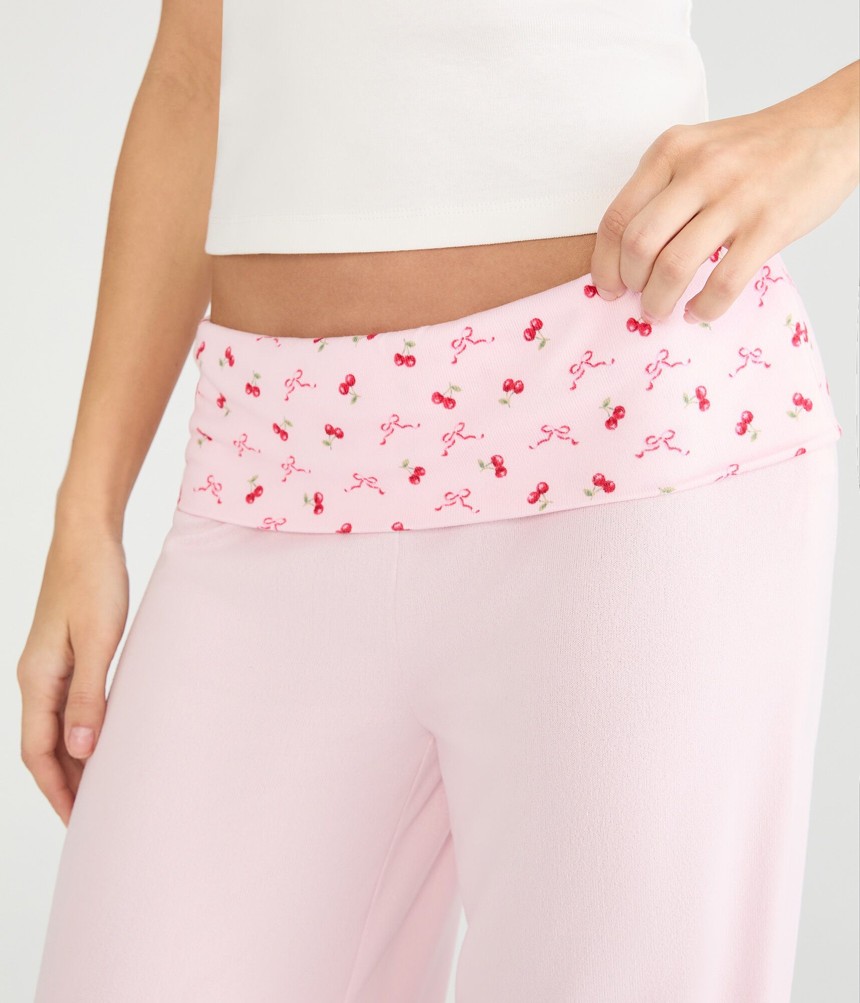 Printed Fold-Over Sleep Pants