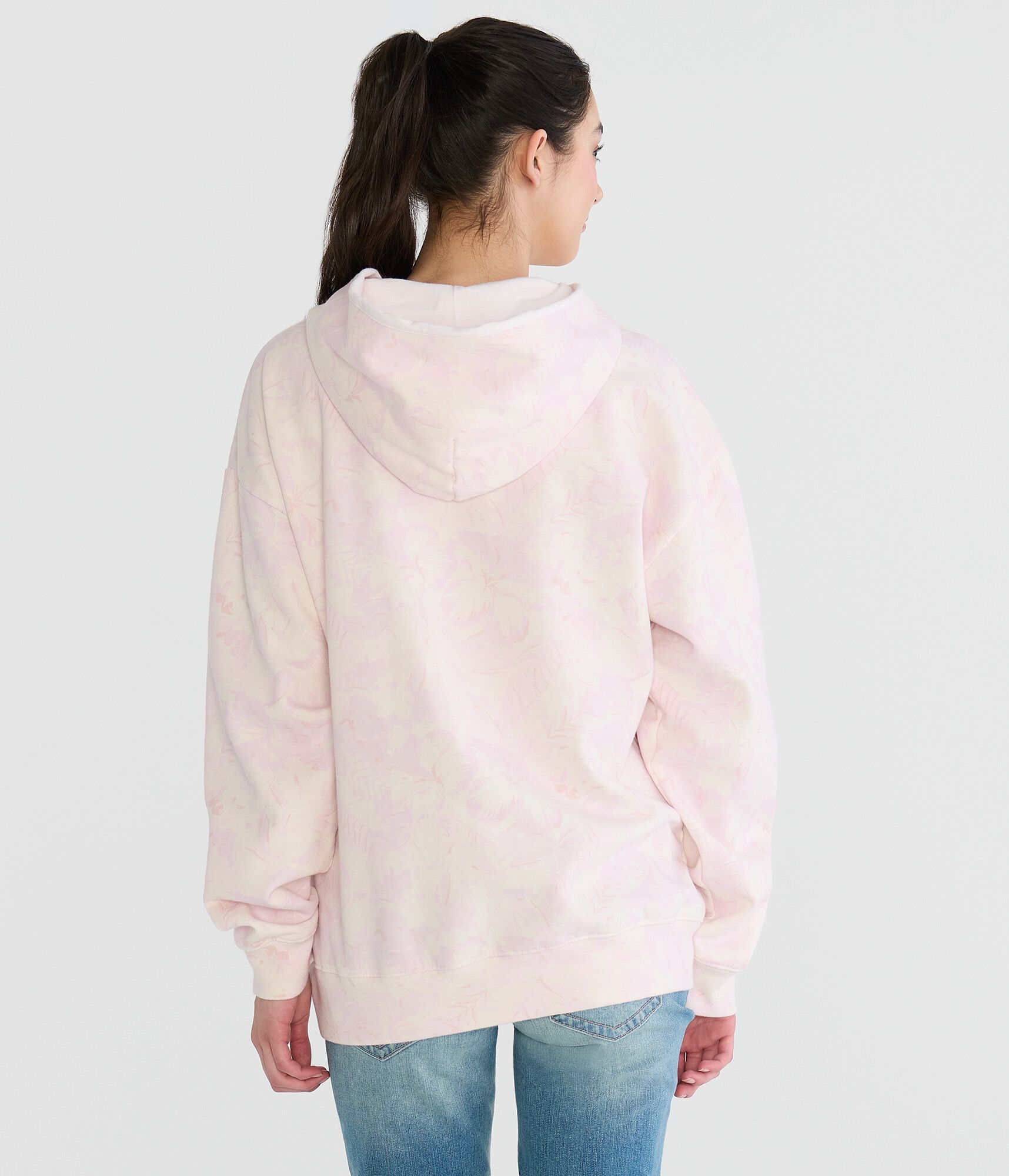 Cloud Soft Tropical Floral Oversized Pullover Hoodie