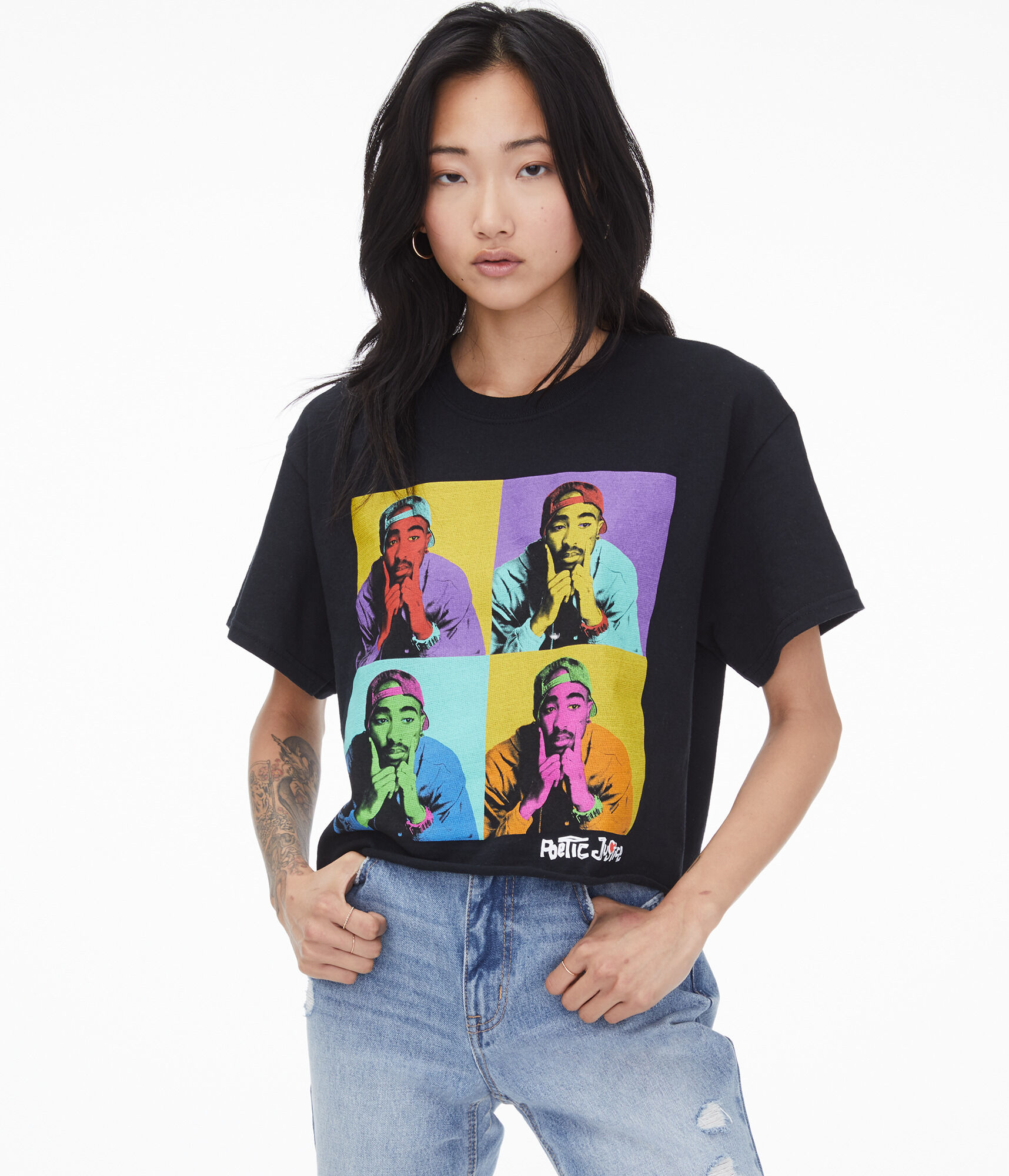 Mister Tee 2pac Stripes T-shirt voor dames, wit, S Mister Tee 2pac Stripes T-shirt voor dames, wit, S