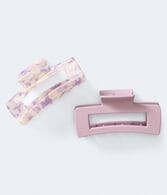 Open Rectangle Claw Hair Clip 2-Pack