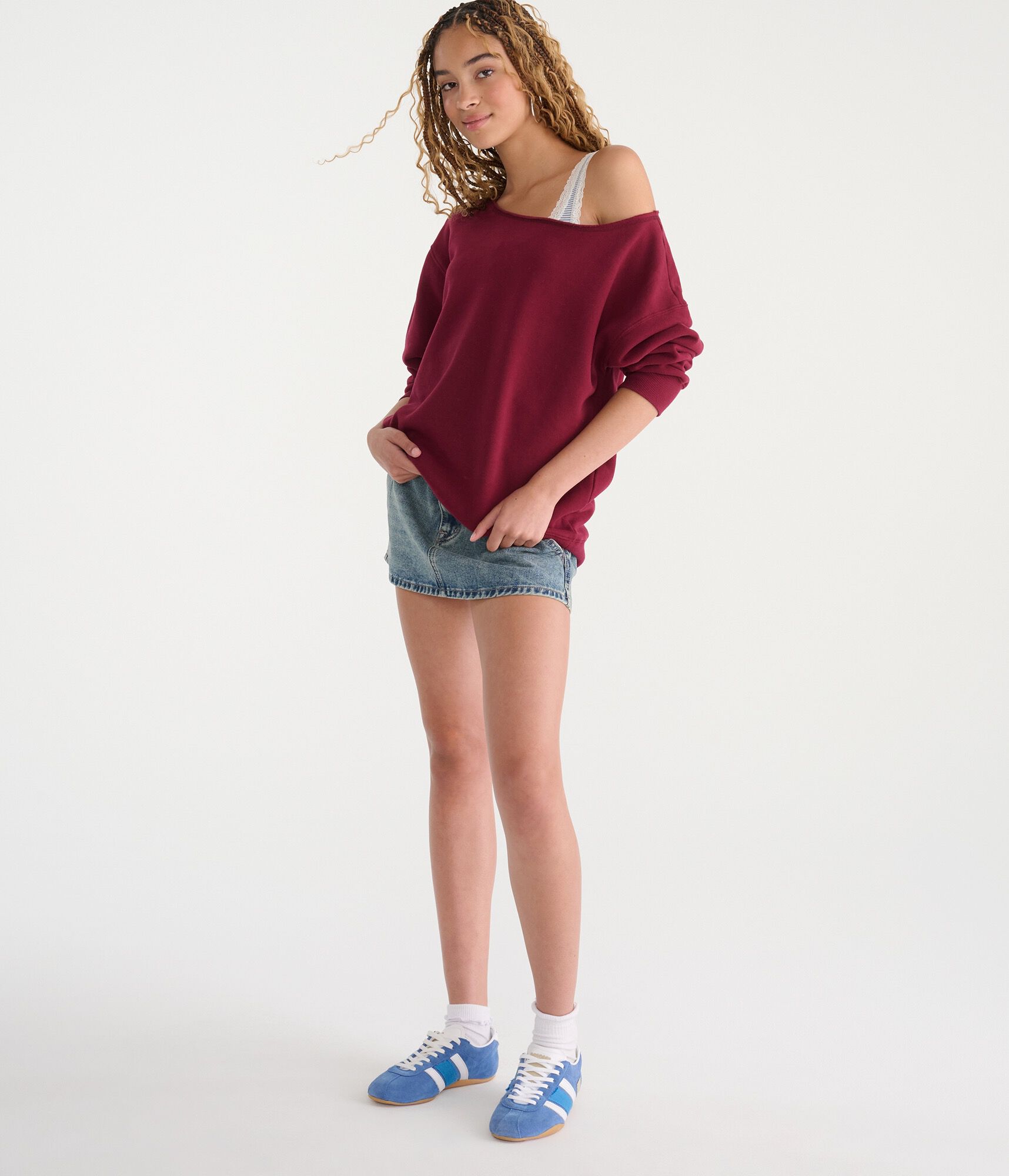 Cloud Soft Oversized Off-The-Shoulder Sweatshirt