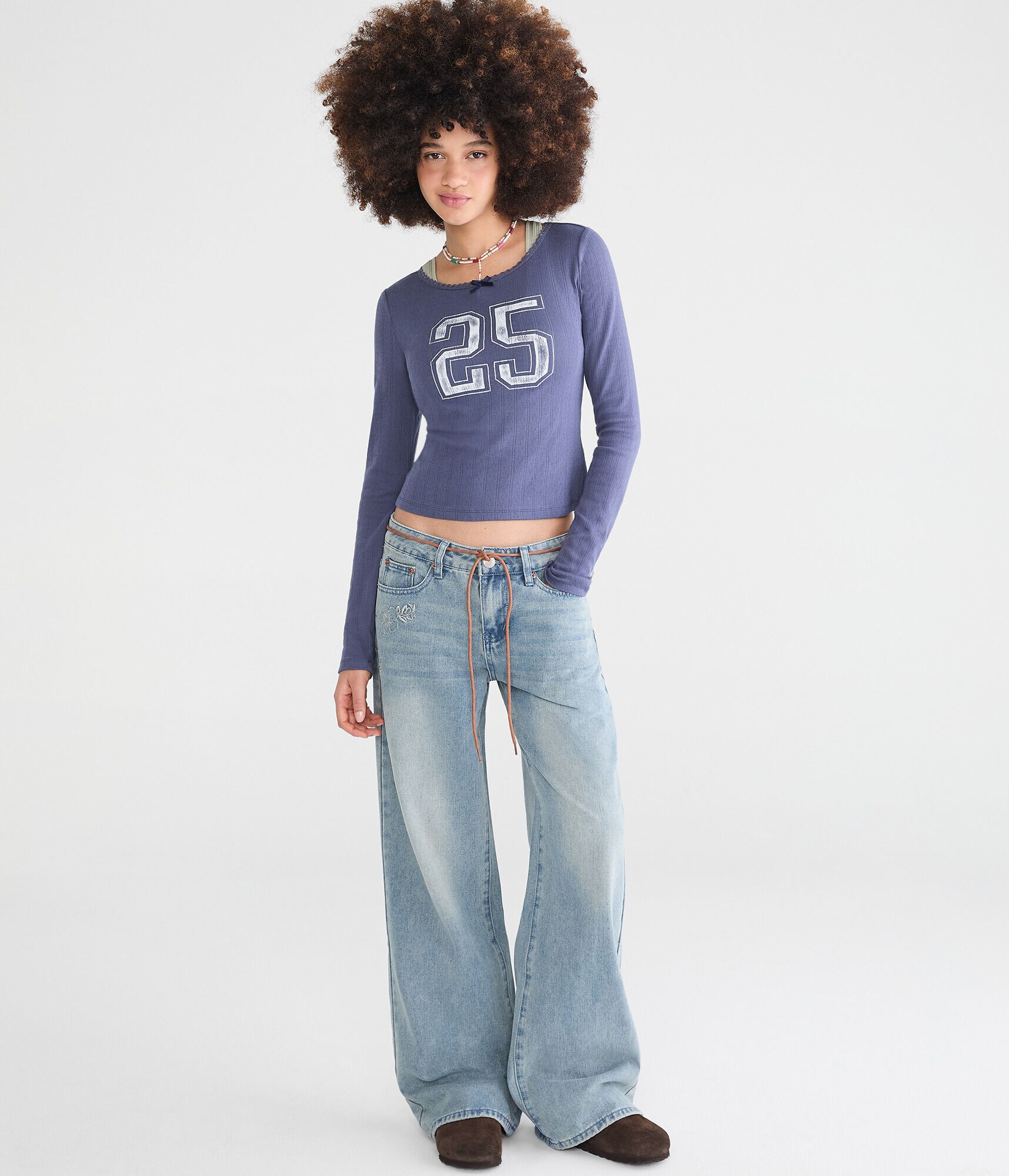 Low-Rise Baggy Wide Leg Hibiscus Jean