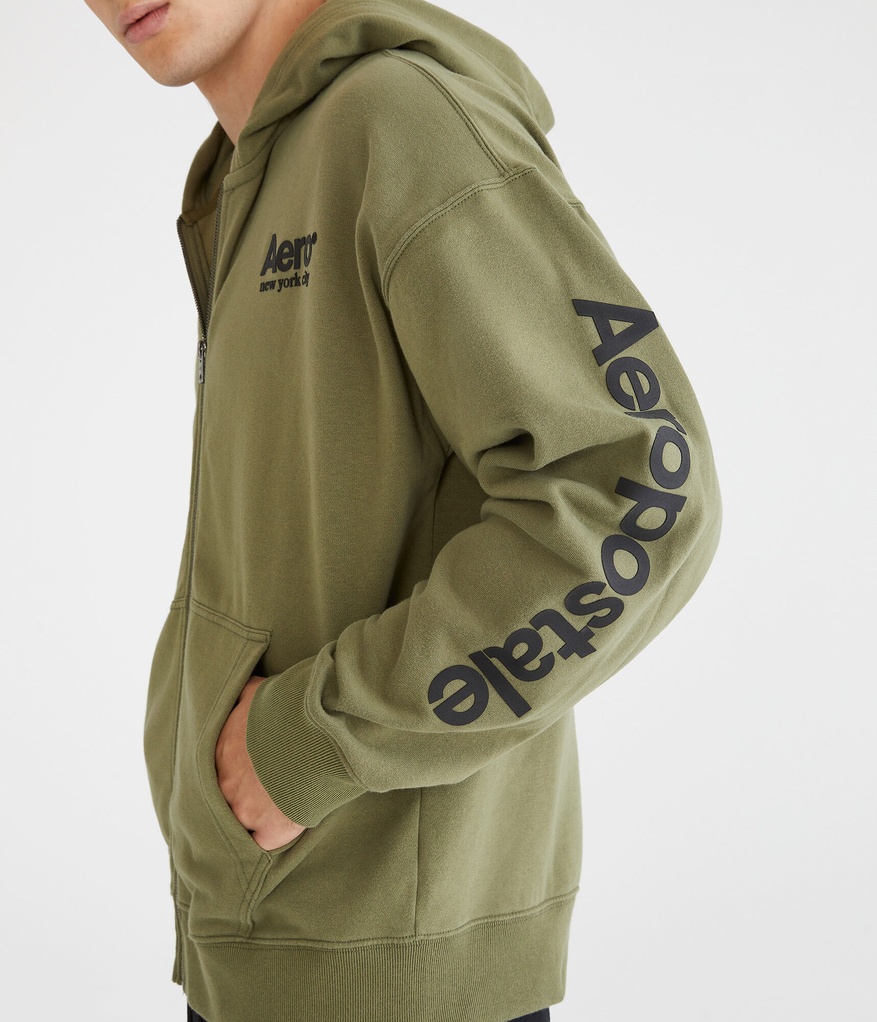 Aeropostale Mens Full Zip Hoodie Jacket Aero New York Sz M
