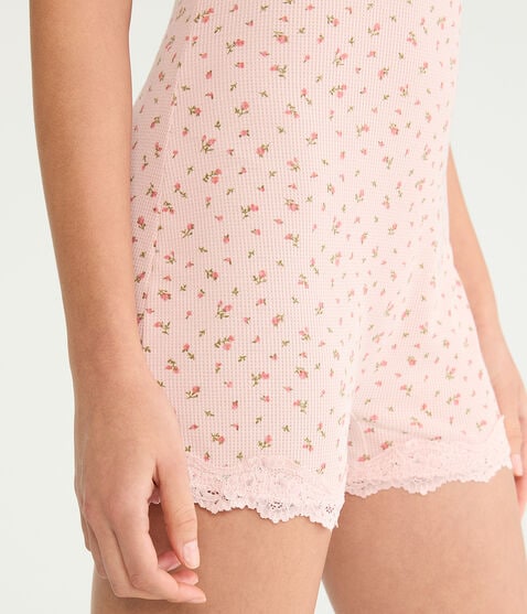 Waffle Knit Sleep Romper Waffle Knit Sleep Romper