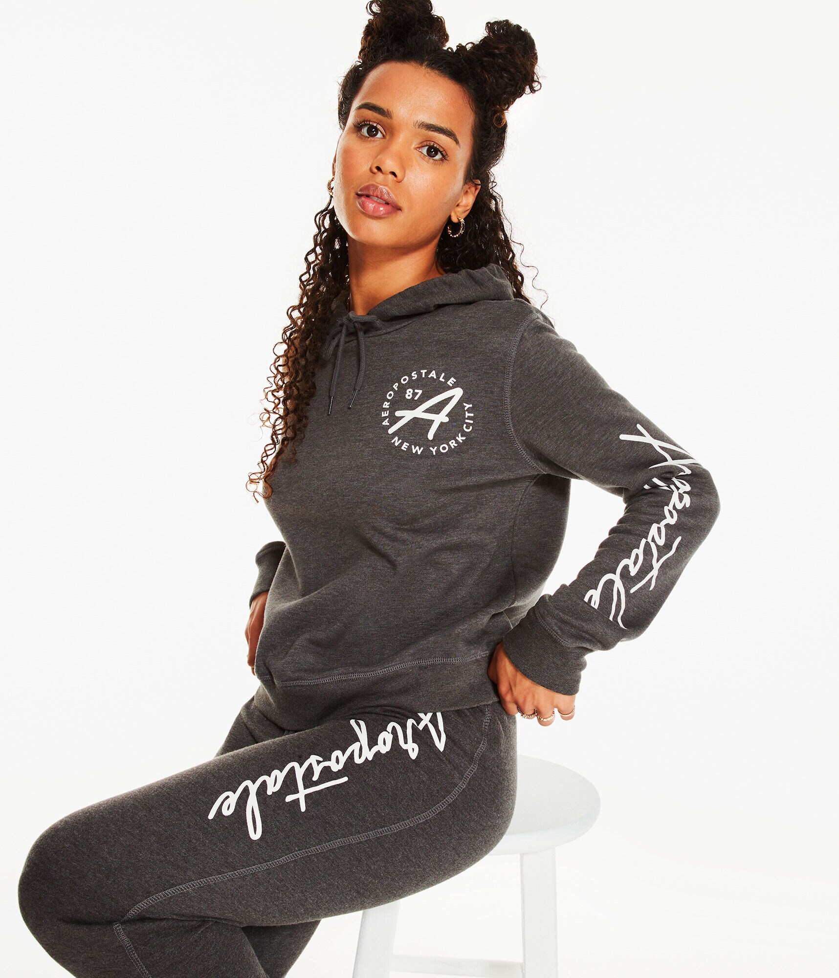 Aeropostale Circle Letter Pullover Hoodie