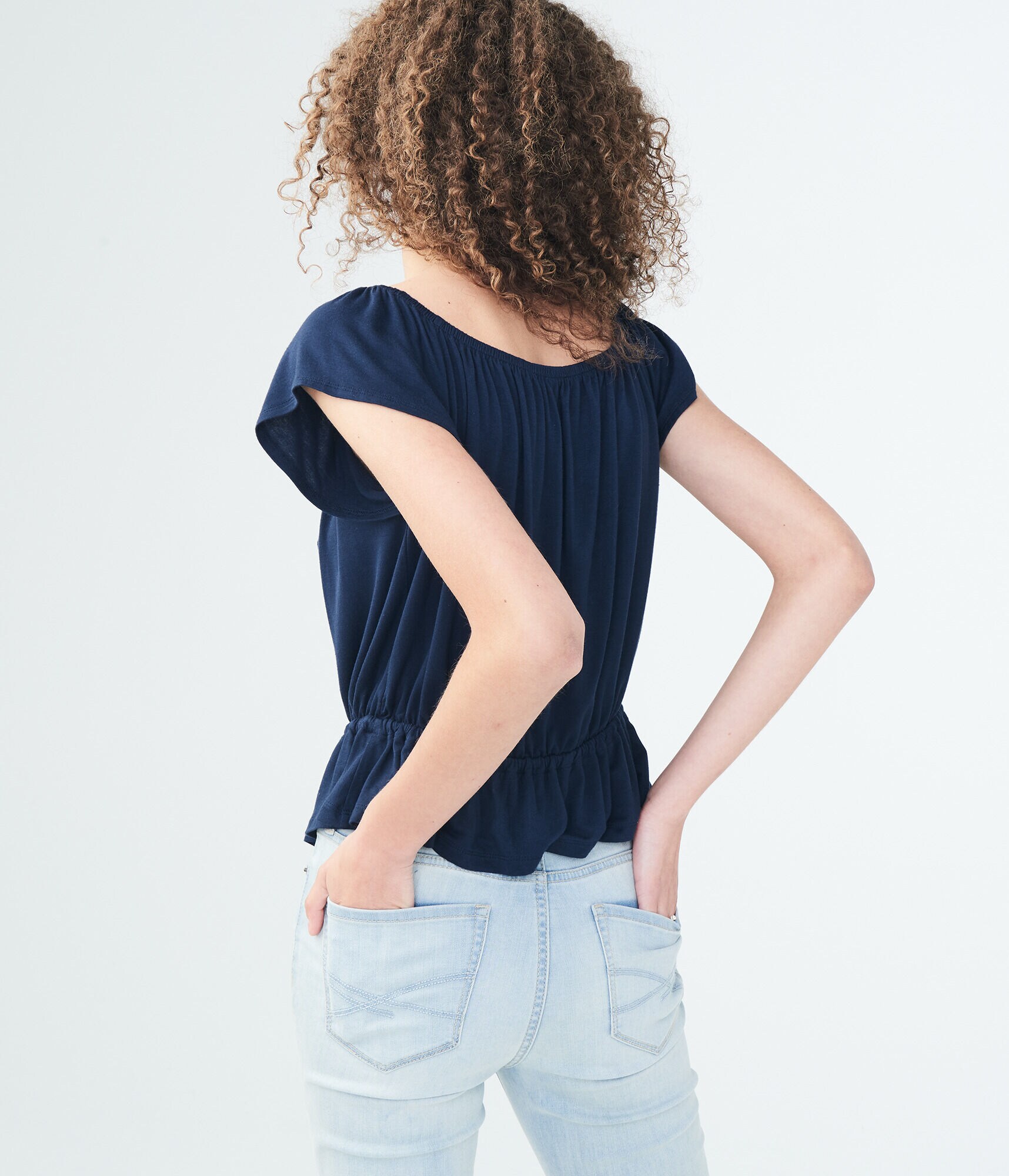 Embroidered Off-The-Shoulder Peasant Top