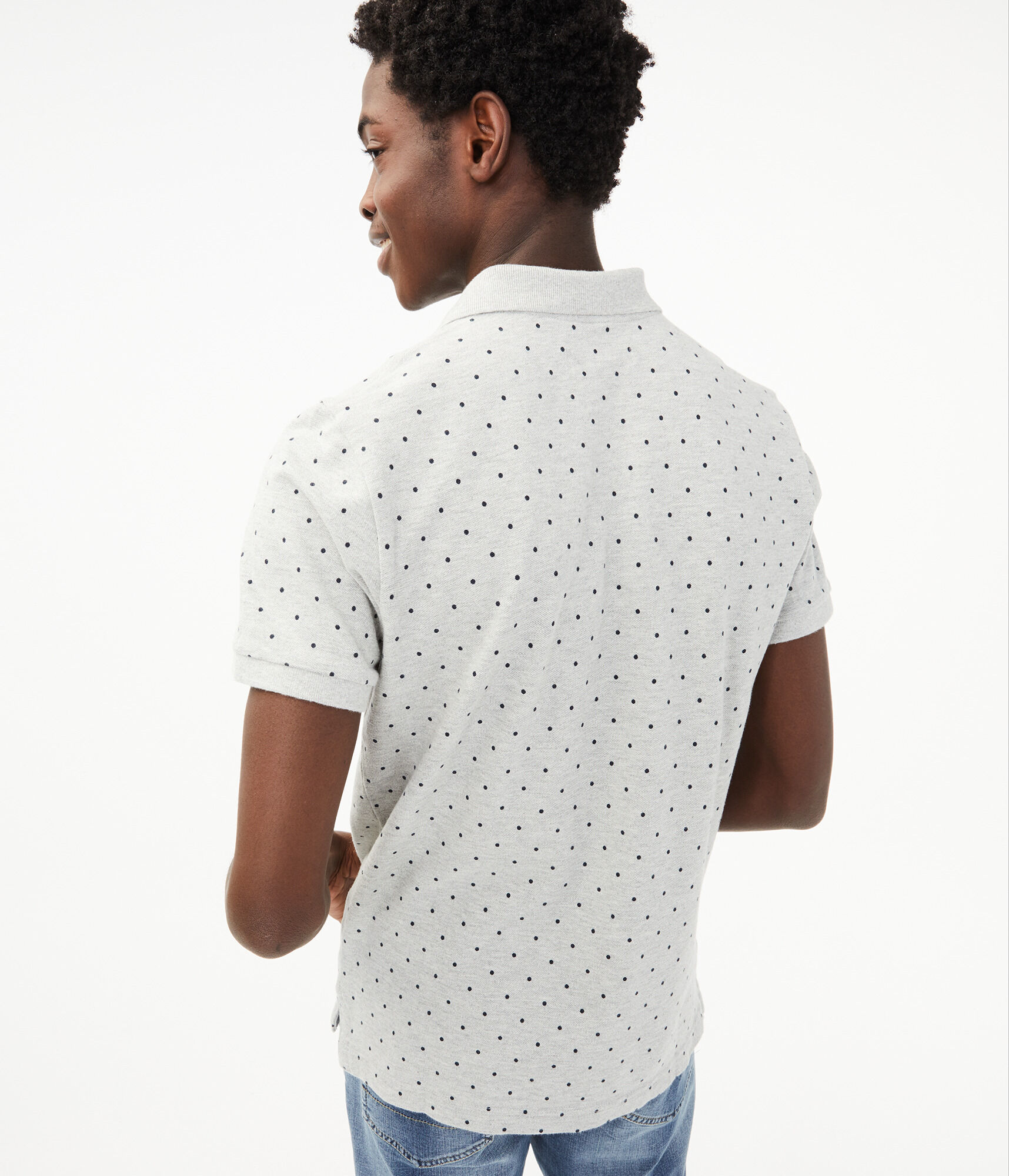 Polka Dot Pique Polo