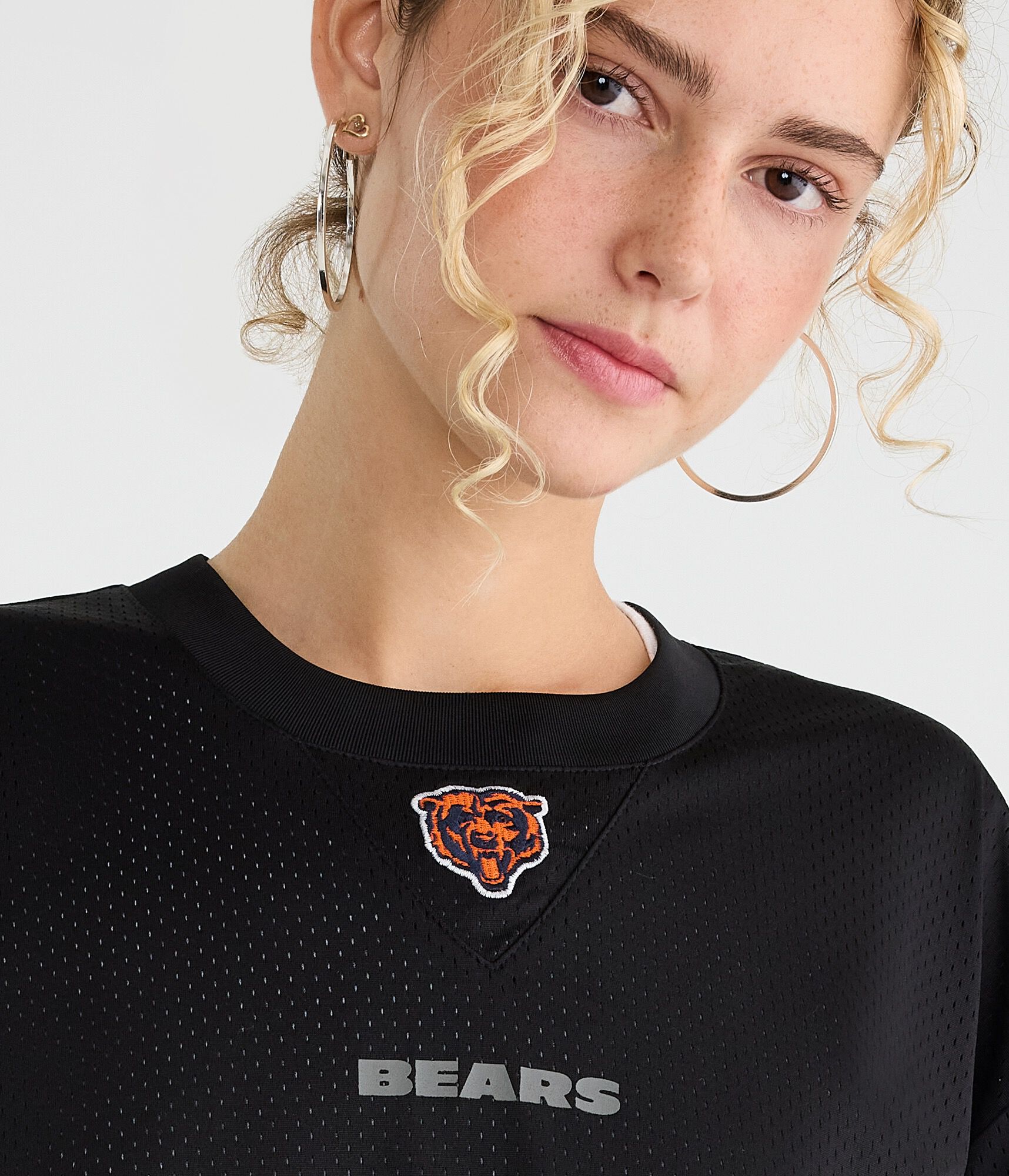 Chicago Bears Striped Mesh Top