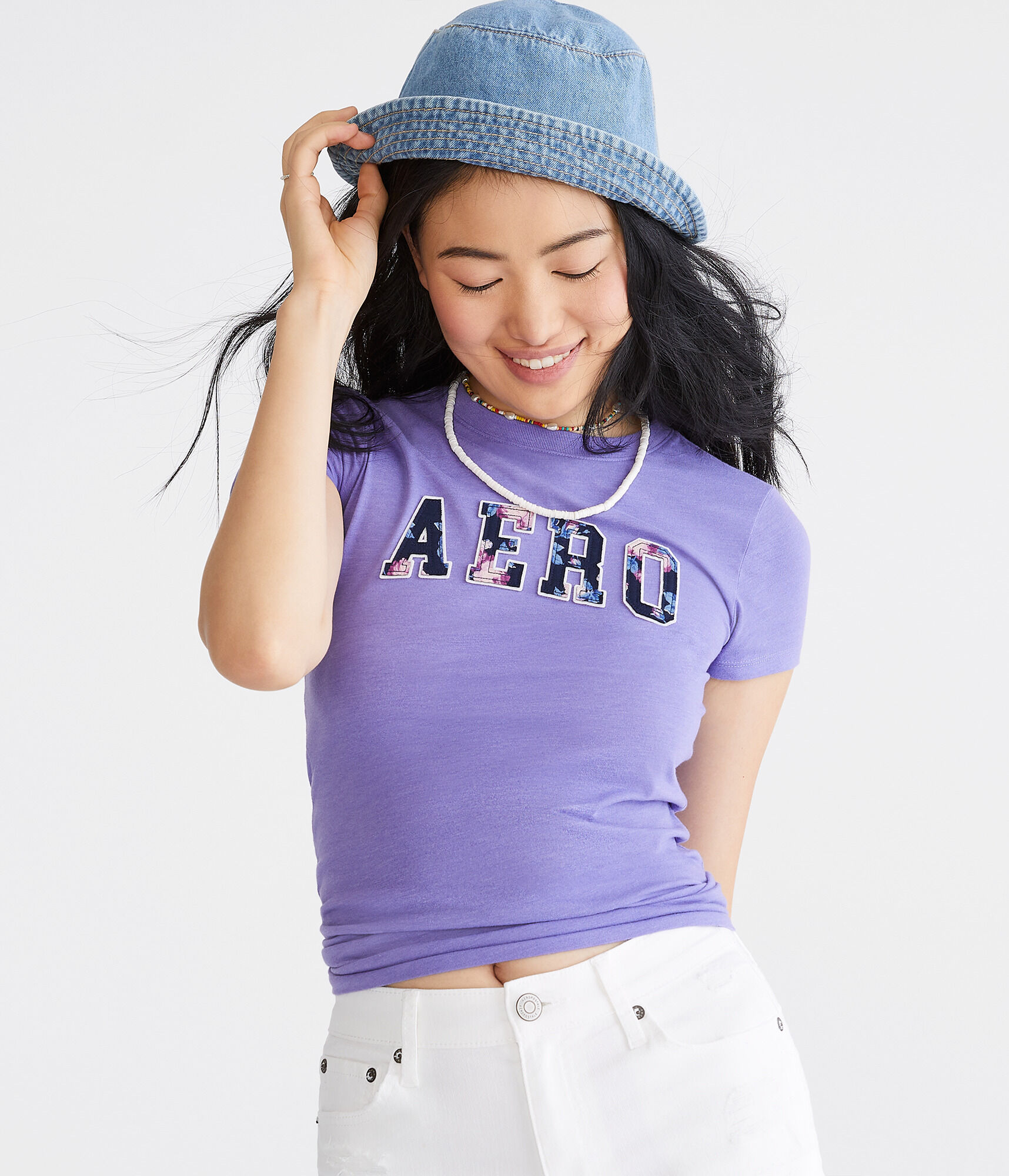 Aero Floral Appliqu&eacute; Graphic Tee