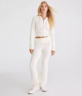Flare Mid-Rise Fold-Over Sweater Pants