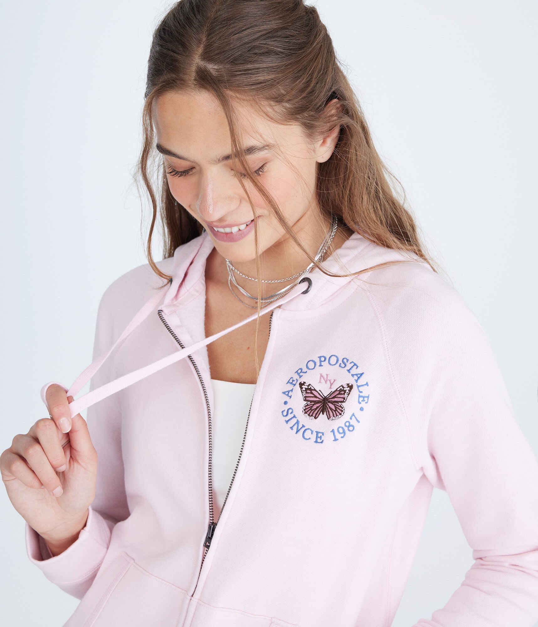 Aeropostale Butterfly Full-Zip Hoodie