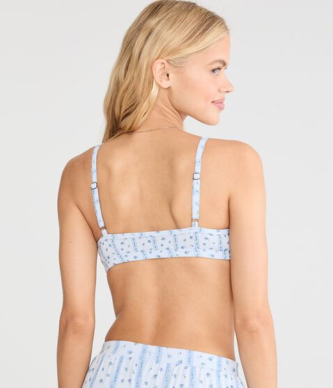Floral Stripe Pointelle Bralette Floral Stripe Pointelle Bralette