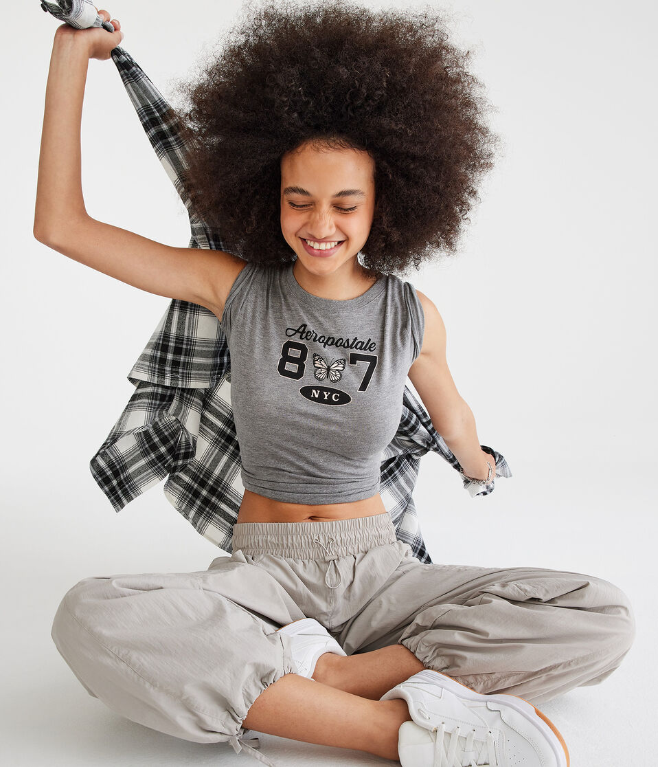 Aeropostale 87 Butterfly Foil Graphic Tee