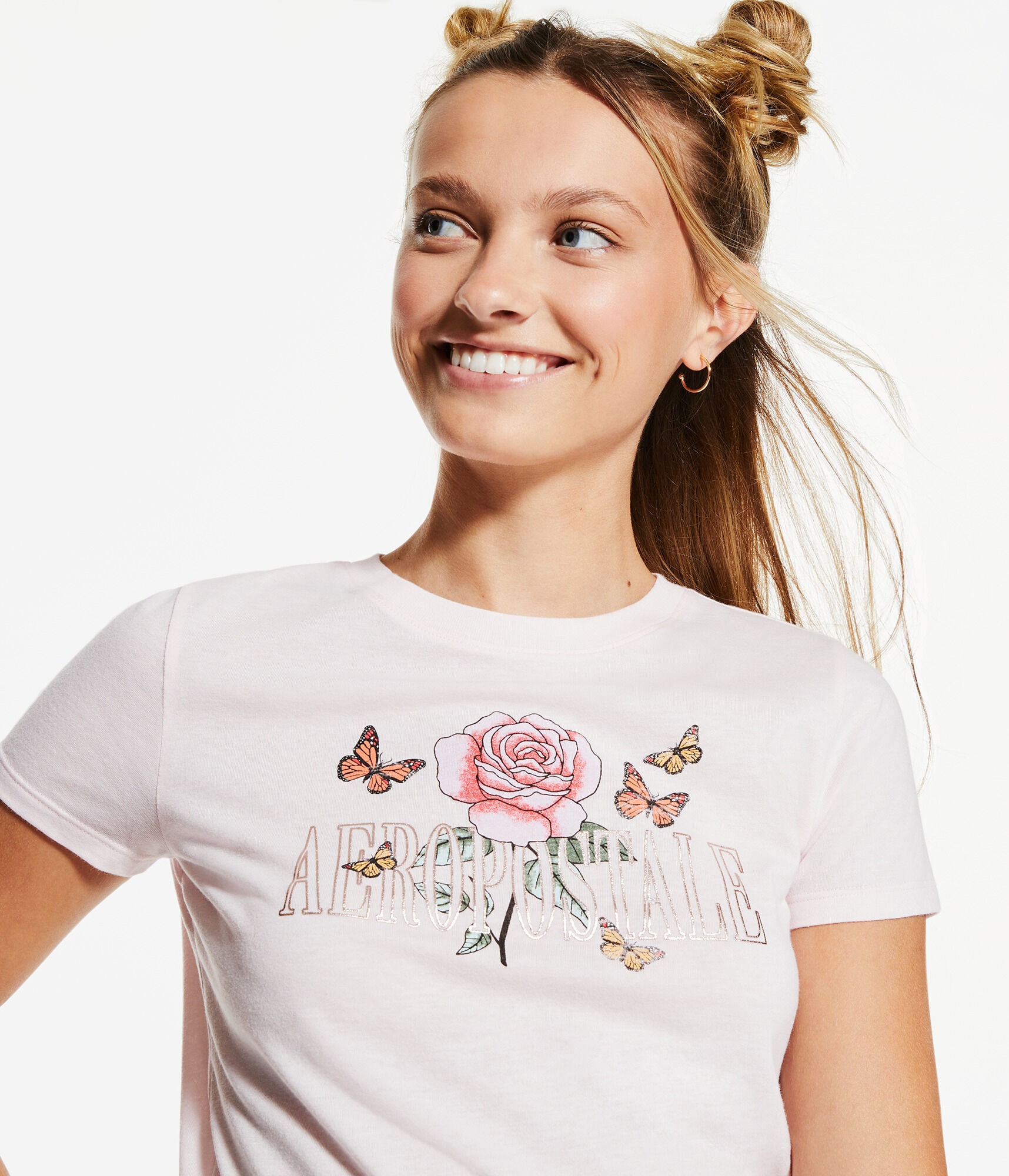 Aeropostale Butterfly Foil Graphic Tee