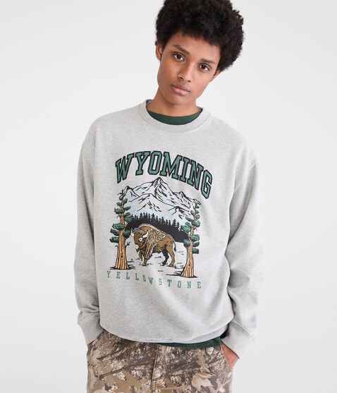 Cloud Soft Yellowstone Wyoming Crew Sweatshirt Cloud Soft Yellowstone Wyoming Crew Sweatshirt
