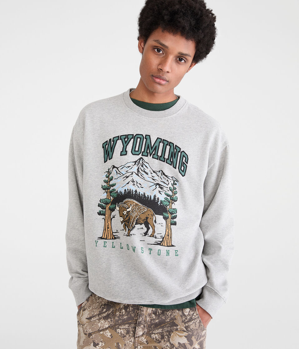 Cloud Soft Yellowstone Wyoming Crew Sweatshirt