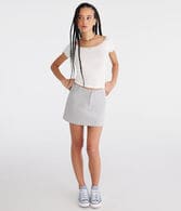 Twill Trouser Mini Skirt