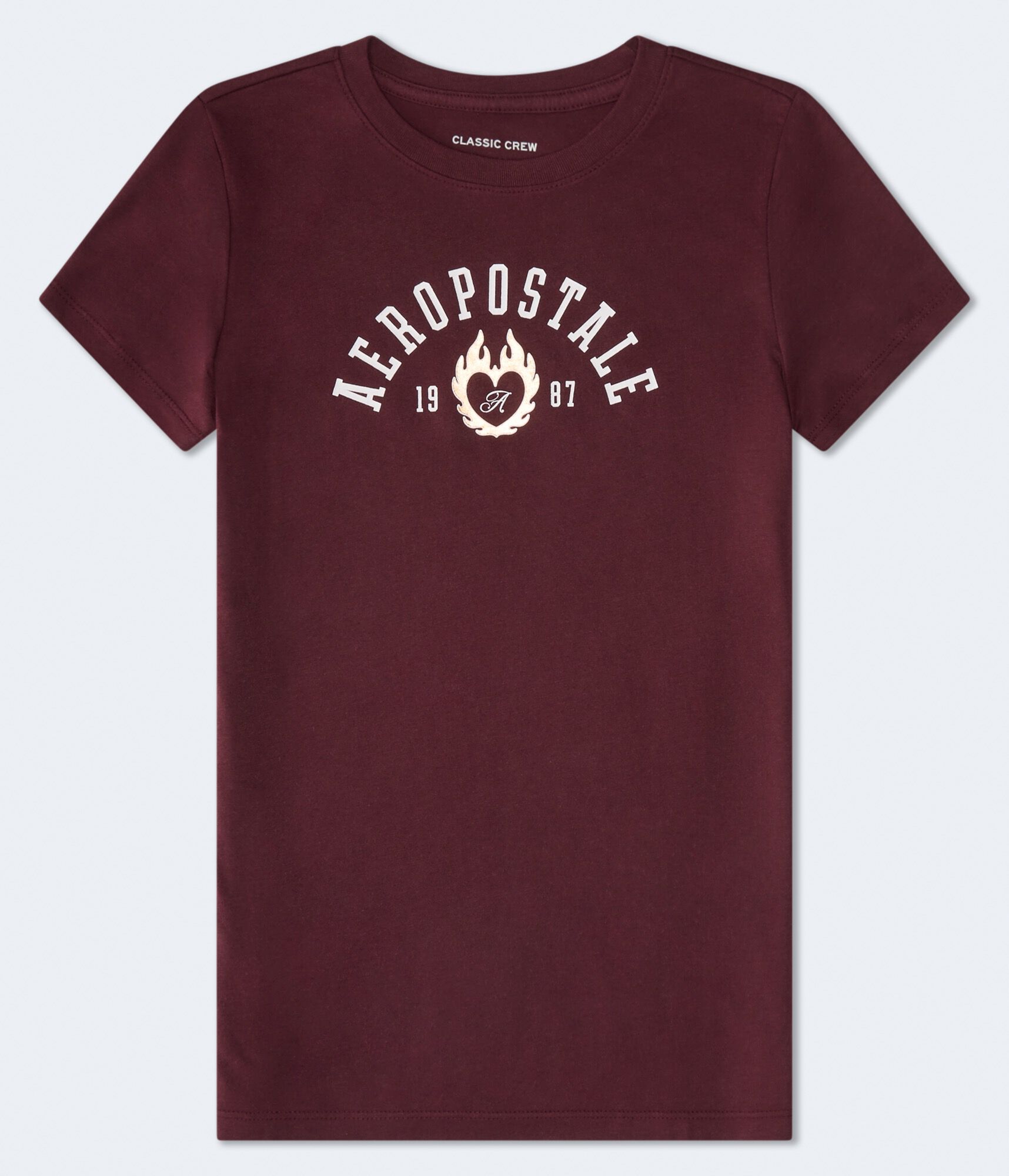Aeropostale Heart Flame Foil Graphic Tee