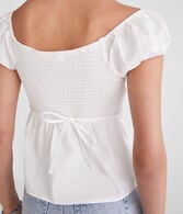 Tonal Stripe V-Neck Babydoll Top