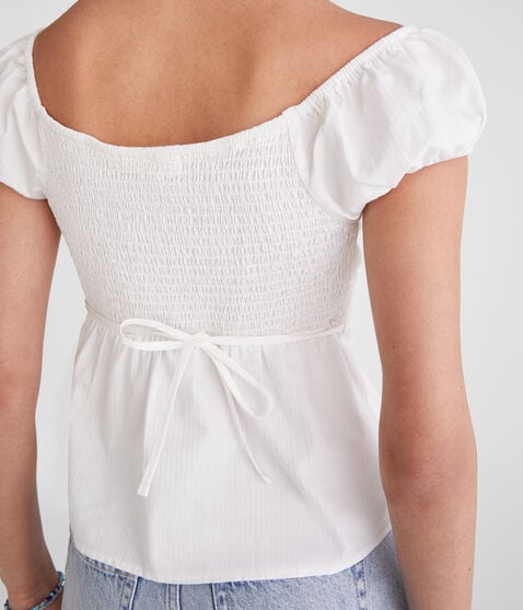 Tonal Stripe V-Neck Babydoll Top