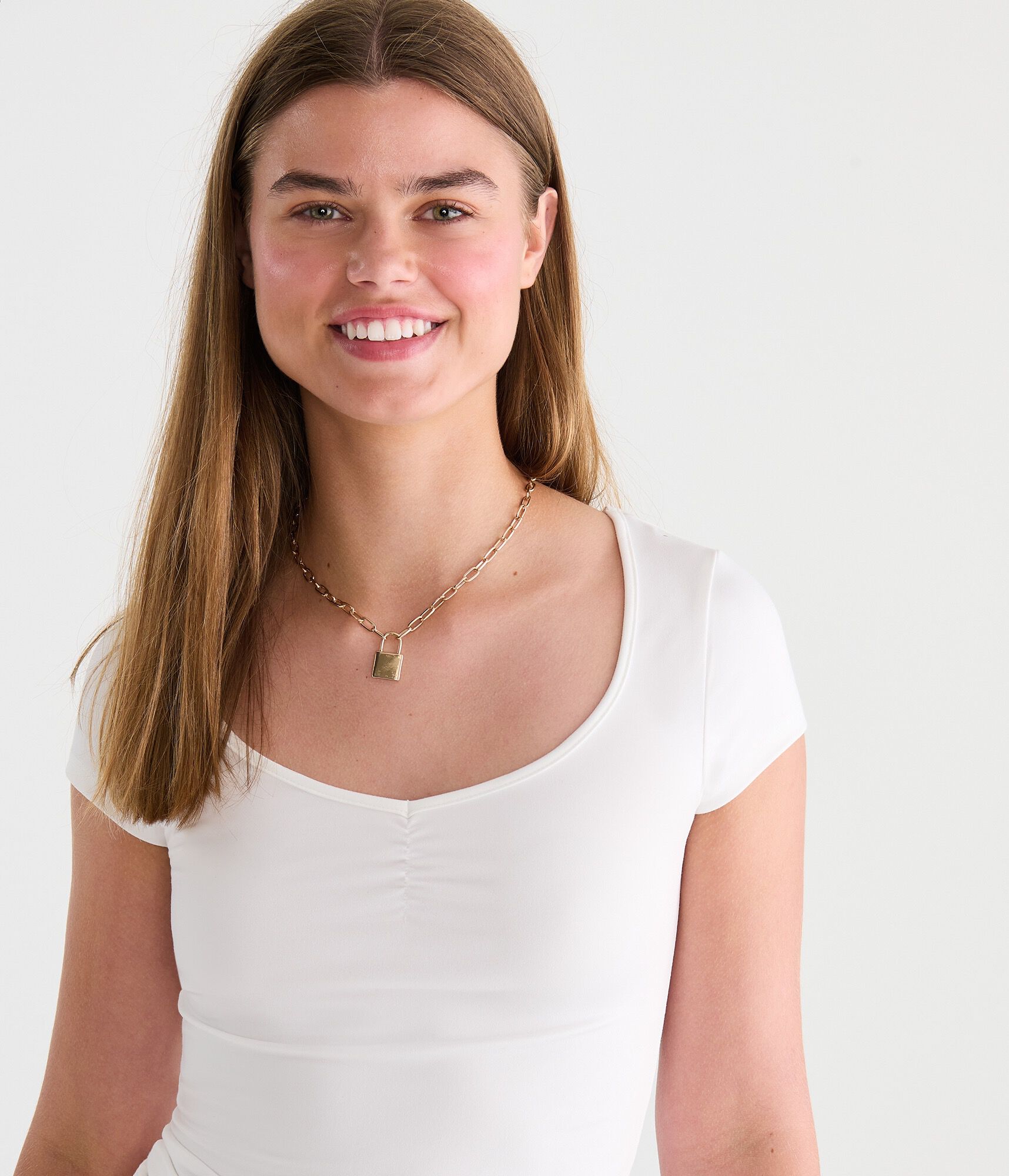 Buttery Soft Cinched Scoop-Neck Tee