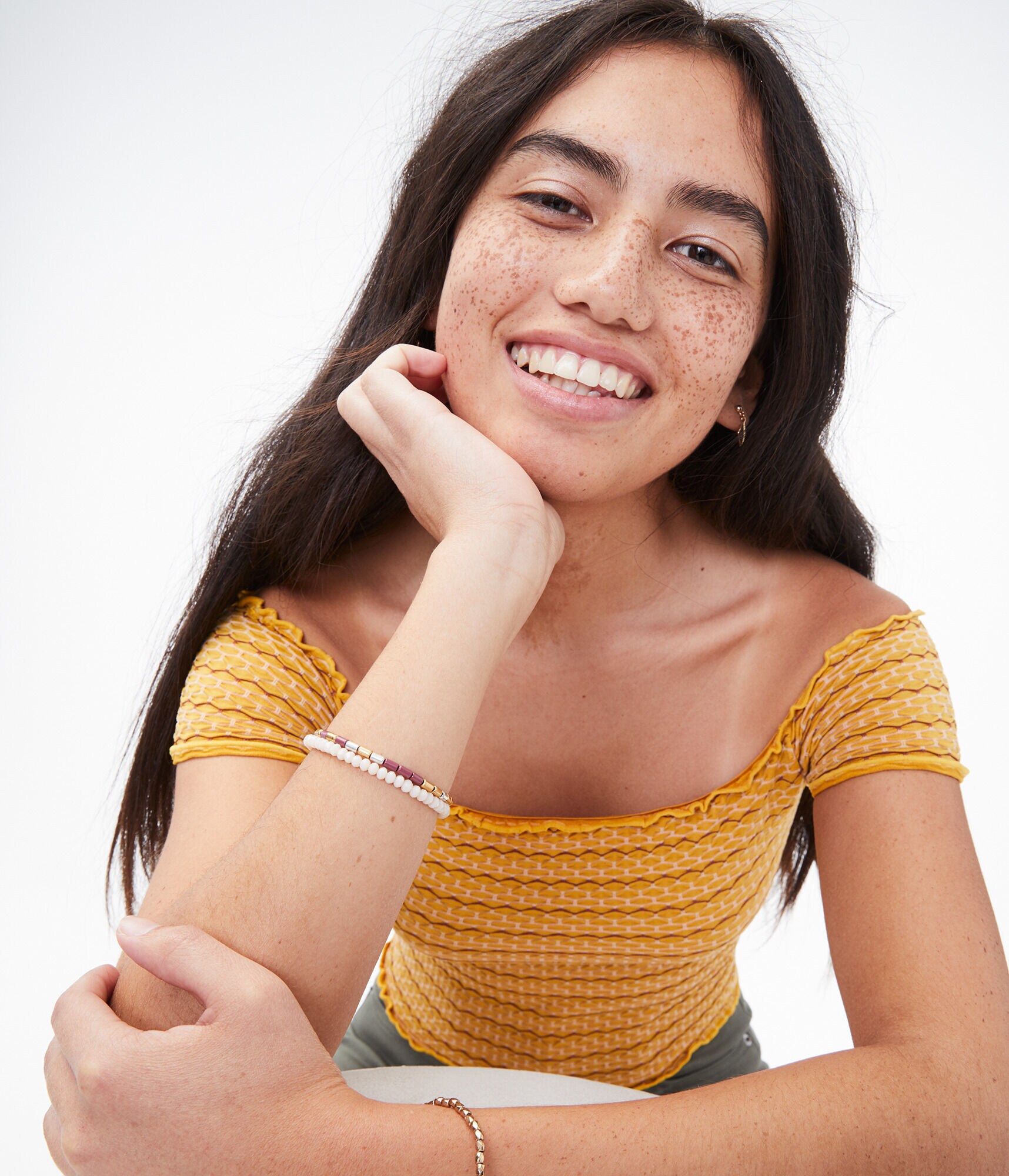 Seamless Smocked Off-The-Shoulder Top