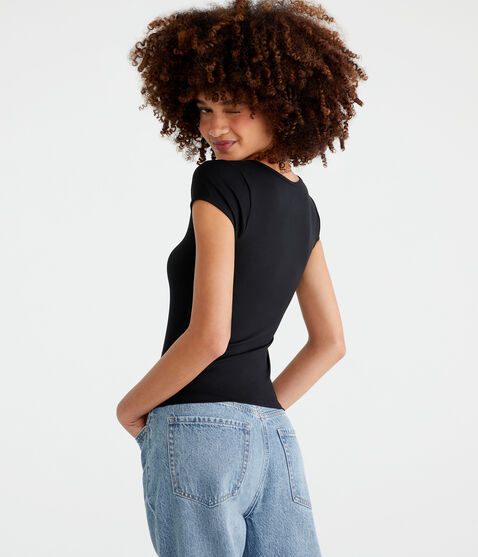 Buttery Soft Notch-Neck Tee Buttery Soft Notch-Neck Tee