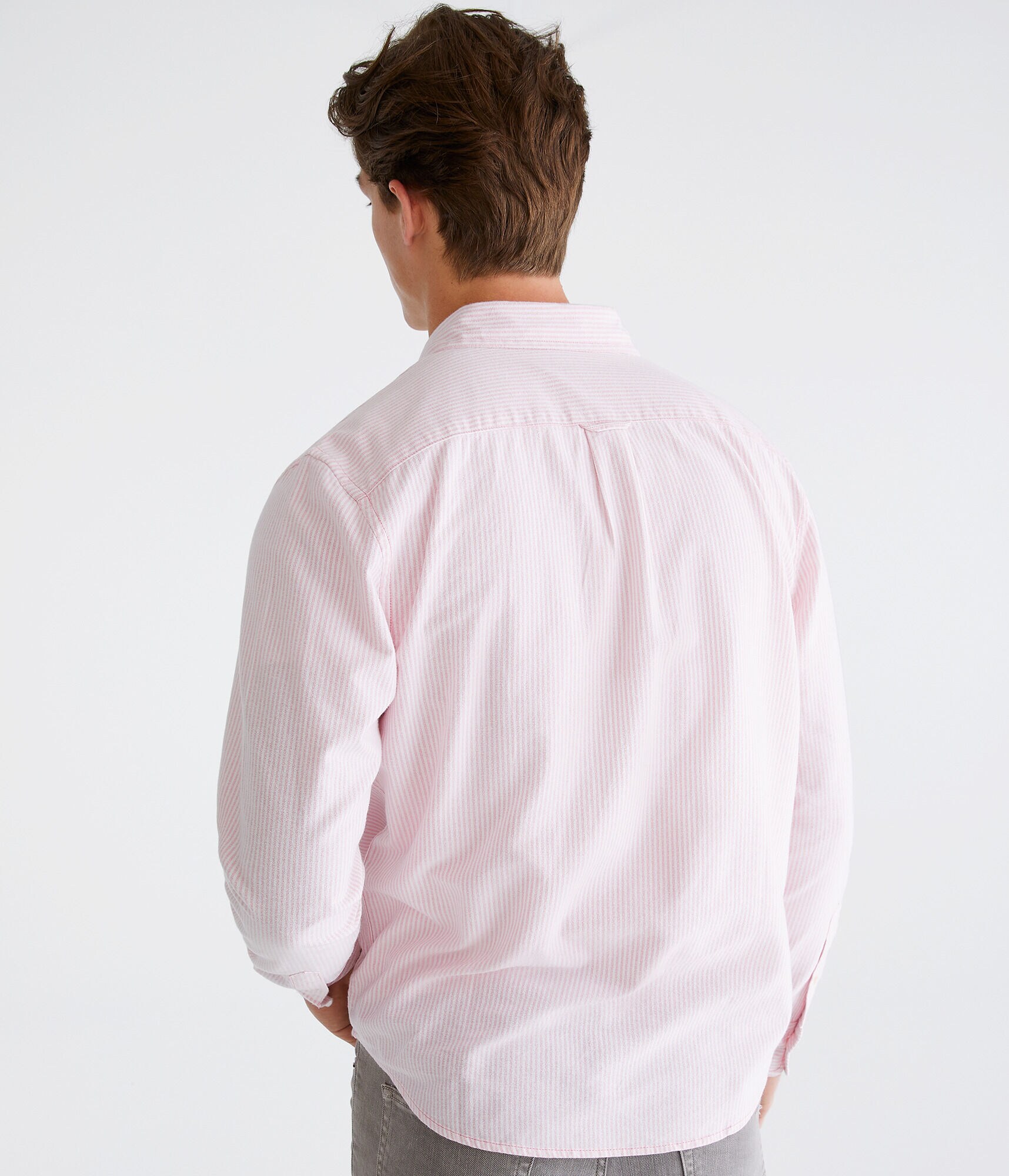 Long Sleeve Striped Oxford Shirt