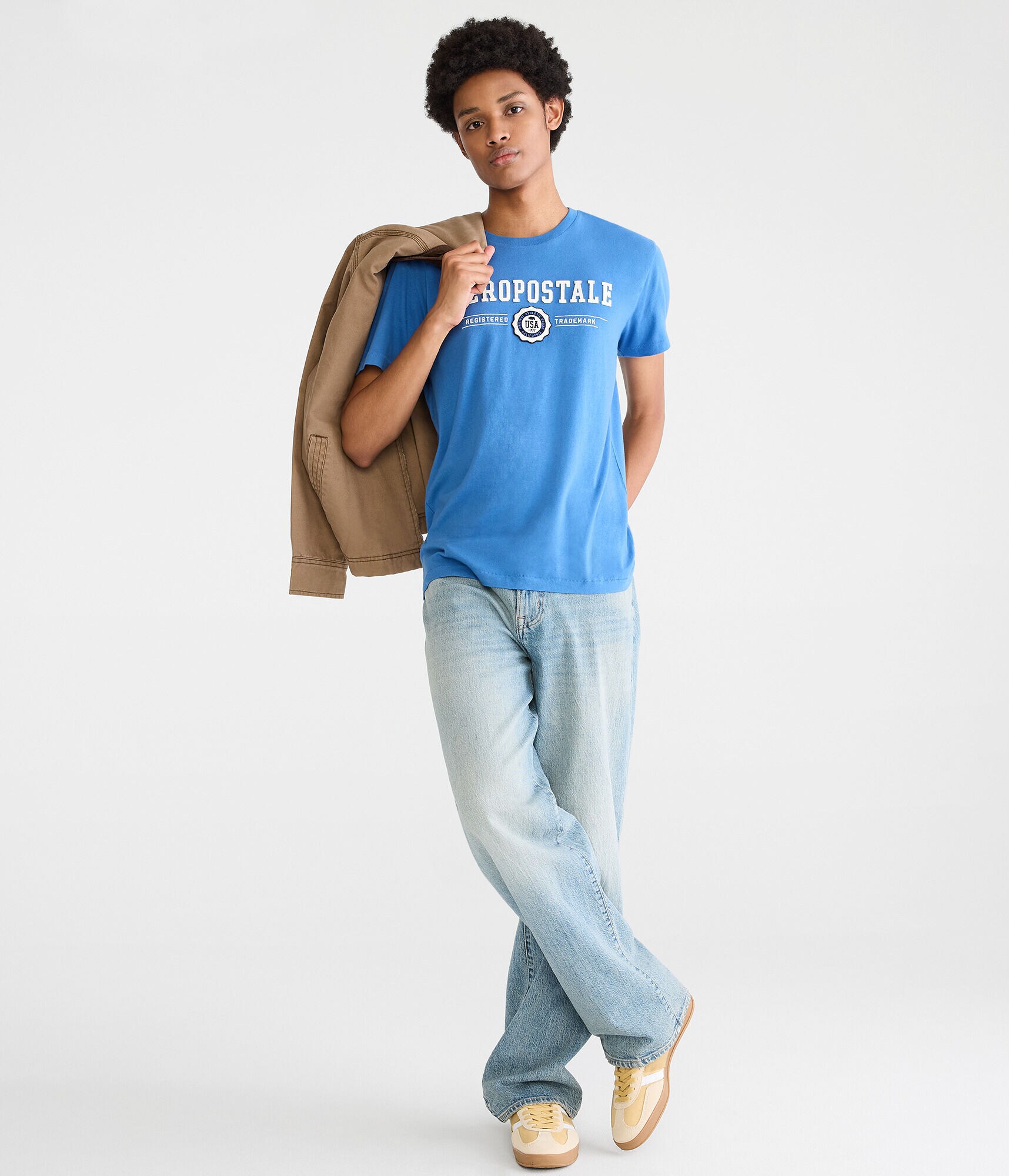 Aeropostale Bear Crest Appliqu&eacute; Graphic Tee