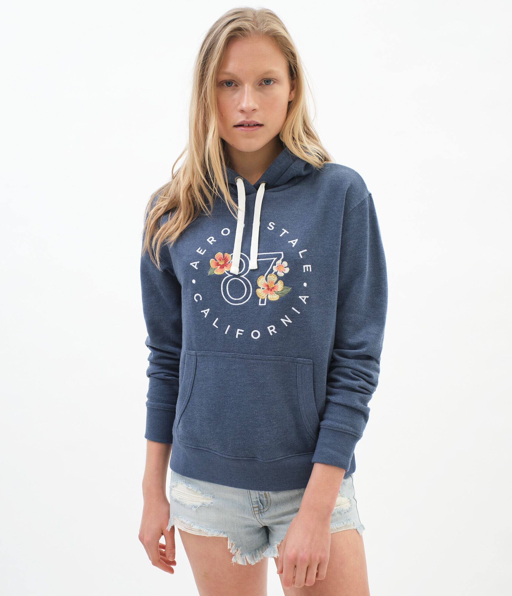 Aeropostale Circle Floral Pullover Hoodie
