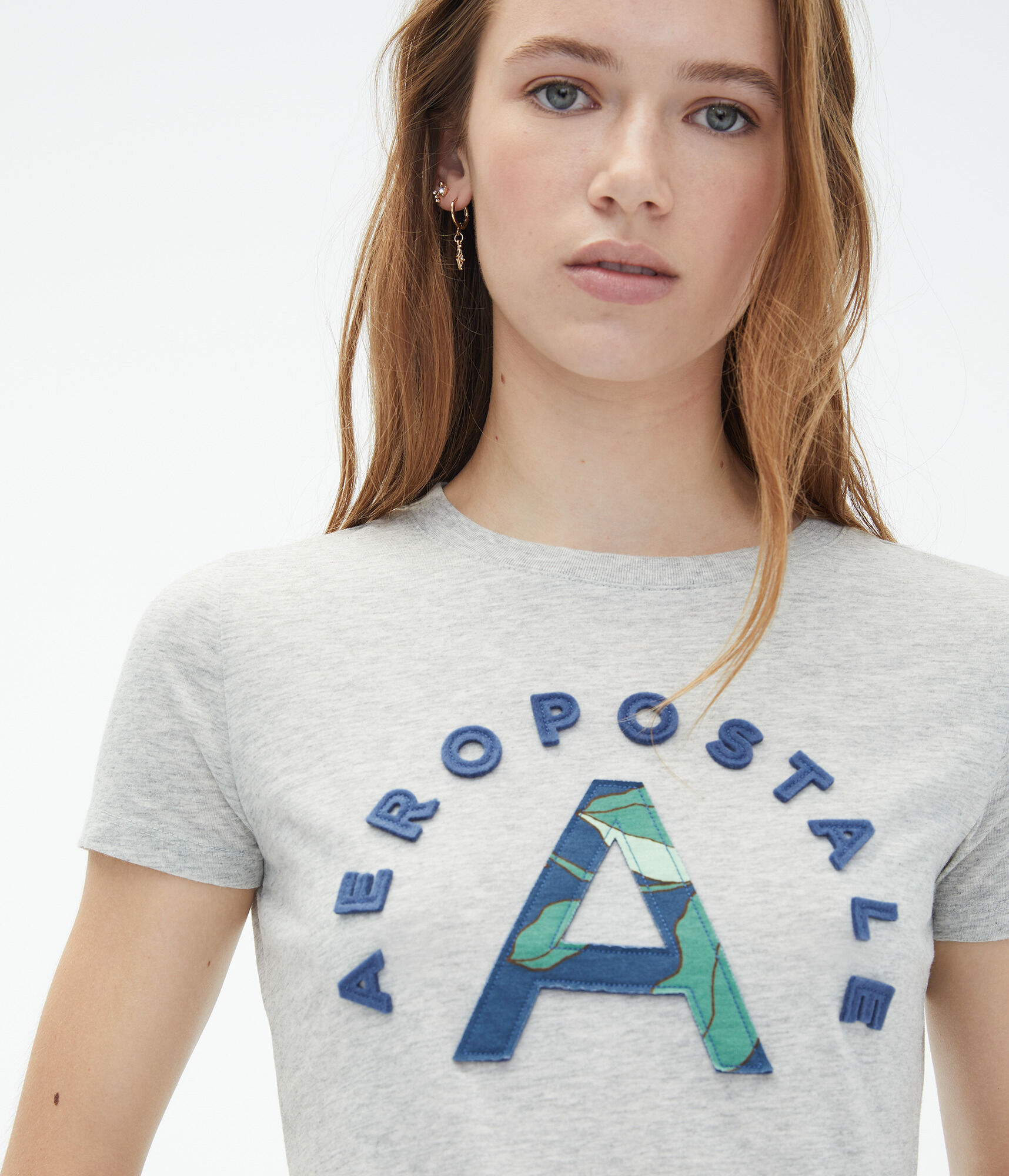 Floral Logo Letter Appliqué Graphic Tee