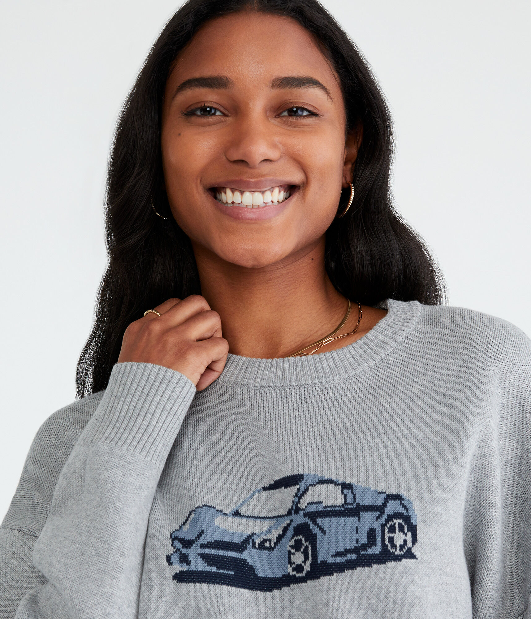 Sports Car Oversized Crew Sweater