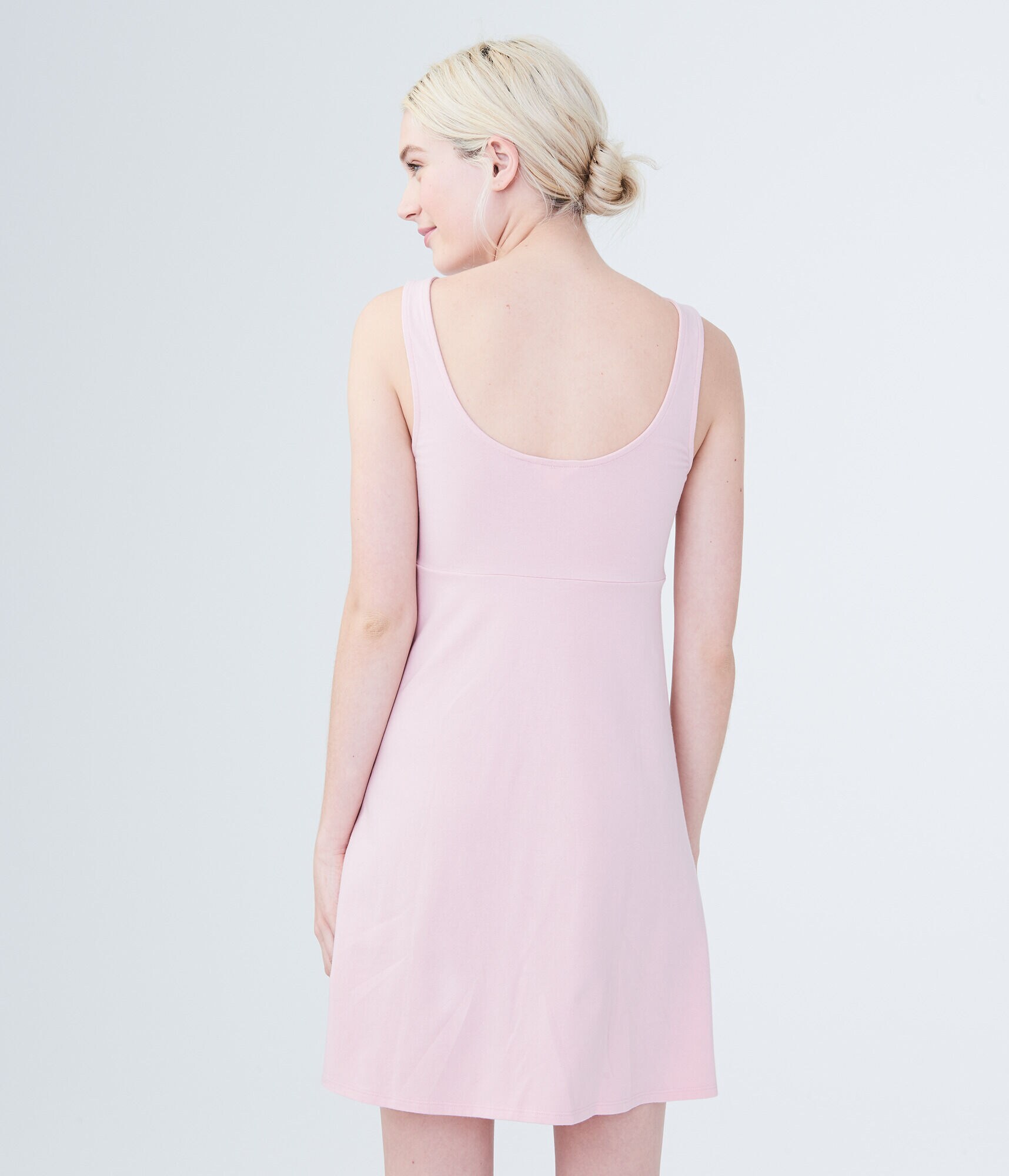 Solid Lace-Up Fit &amp; Flare Dress