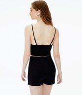 Ruched Linen Crop Top