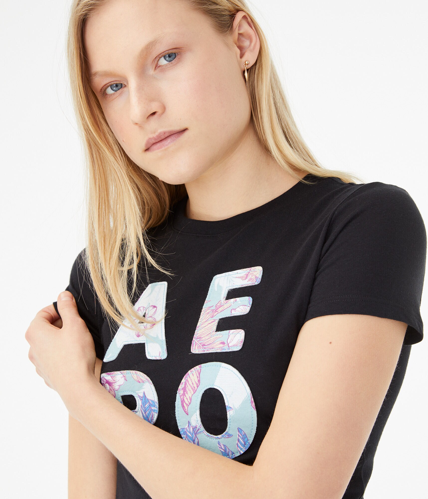 Floral Aero Appliqu&eacute; Graphic Tee