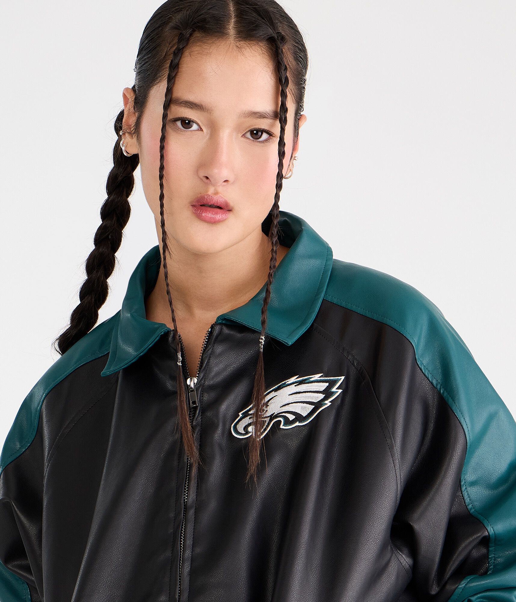 Philadelphia Eagles Faux Leather Full-Zip Jacket