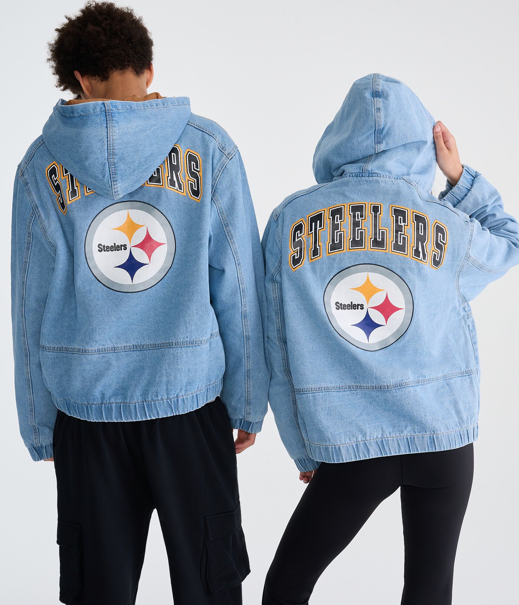 Pittsburgh Steelers Full-Zip Hooded Denim Jacket