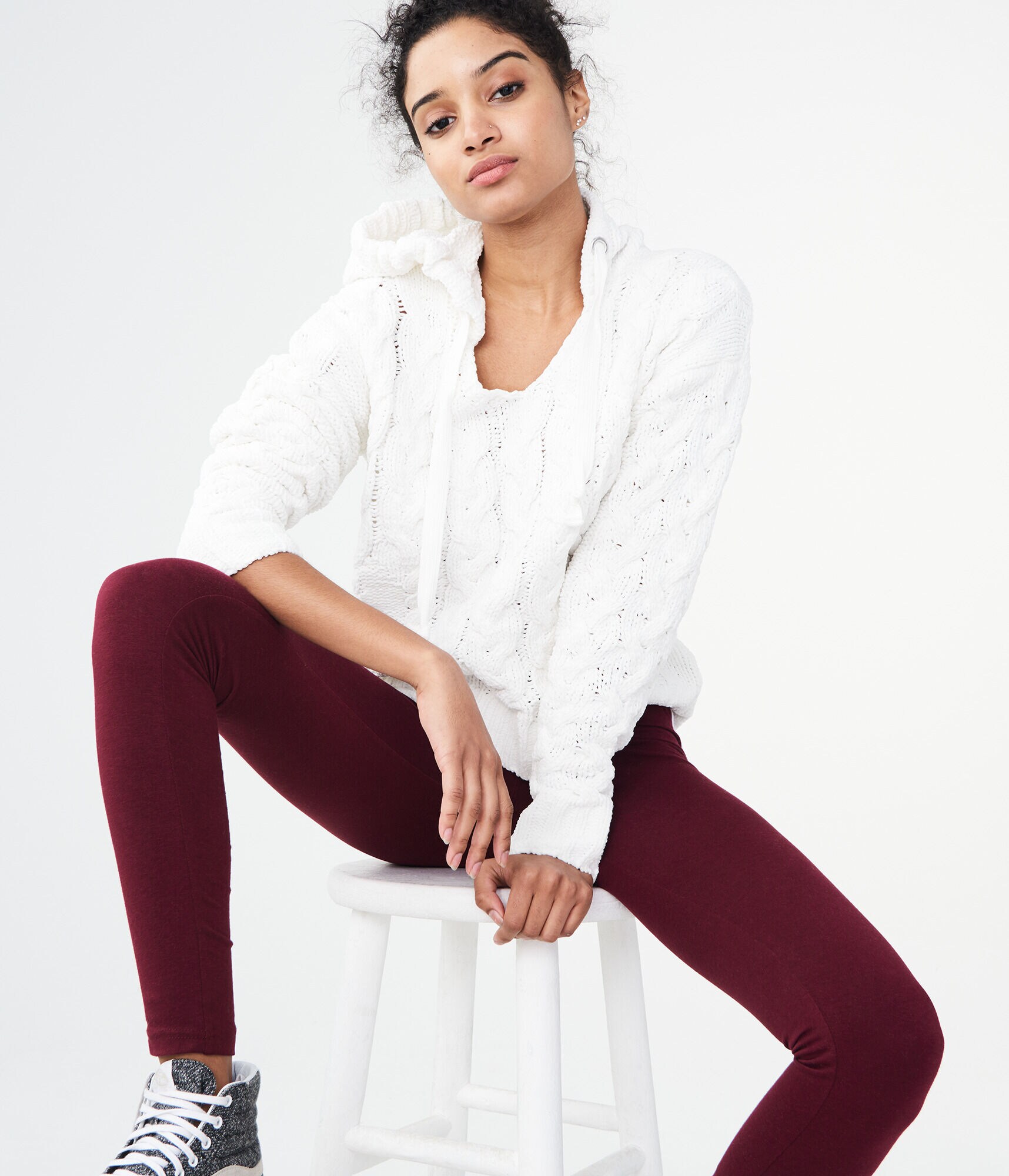 LLD Solid Chenille Hooded Sweater