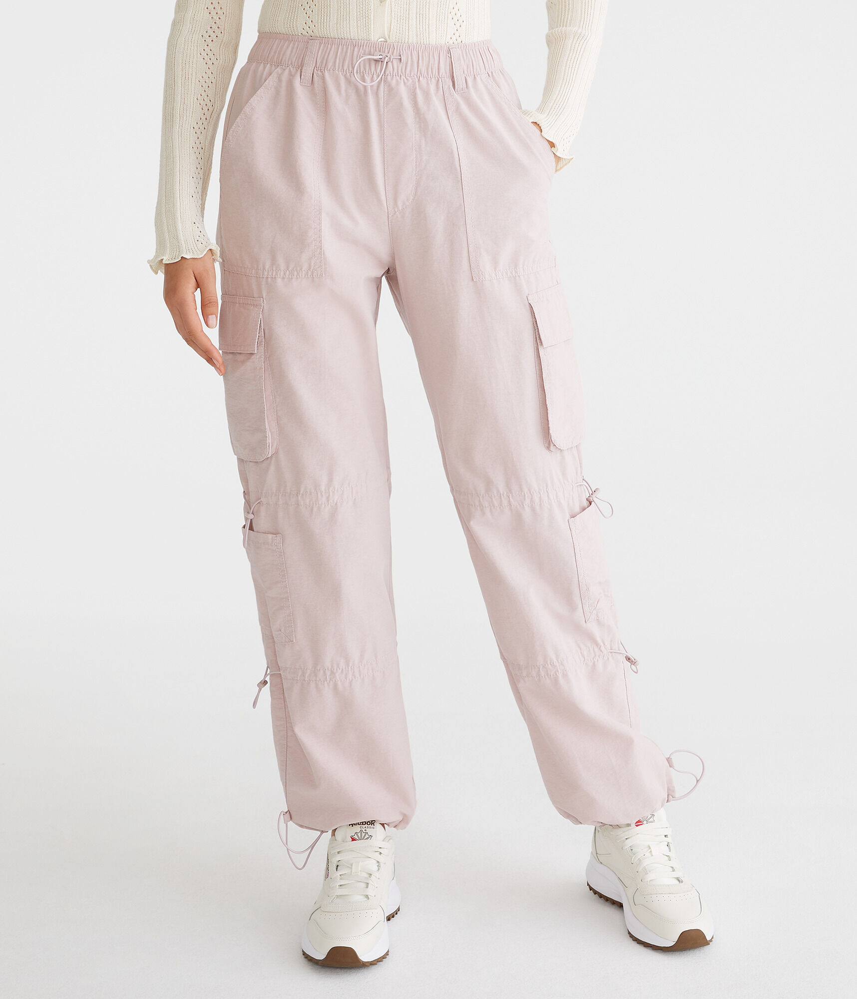 Mid-Rise Cargo Parachute Pants