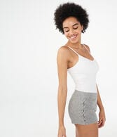 Solid Fuzzy Lace-Up Shorts