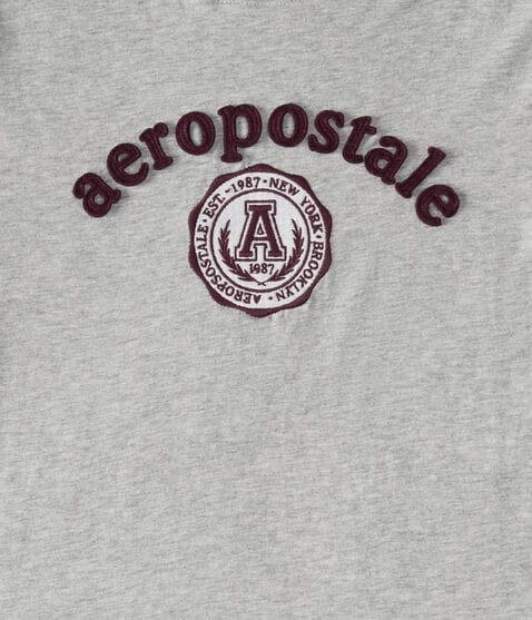 Aeropostale Circle Crest Appliqué Graphic Tee Aeropostale Circle Crest Appliqué Graphic Tee