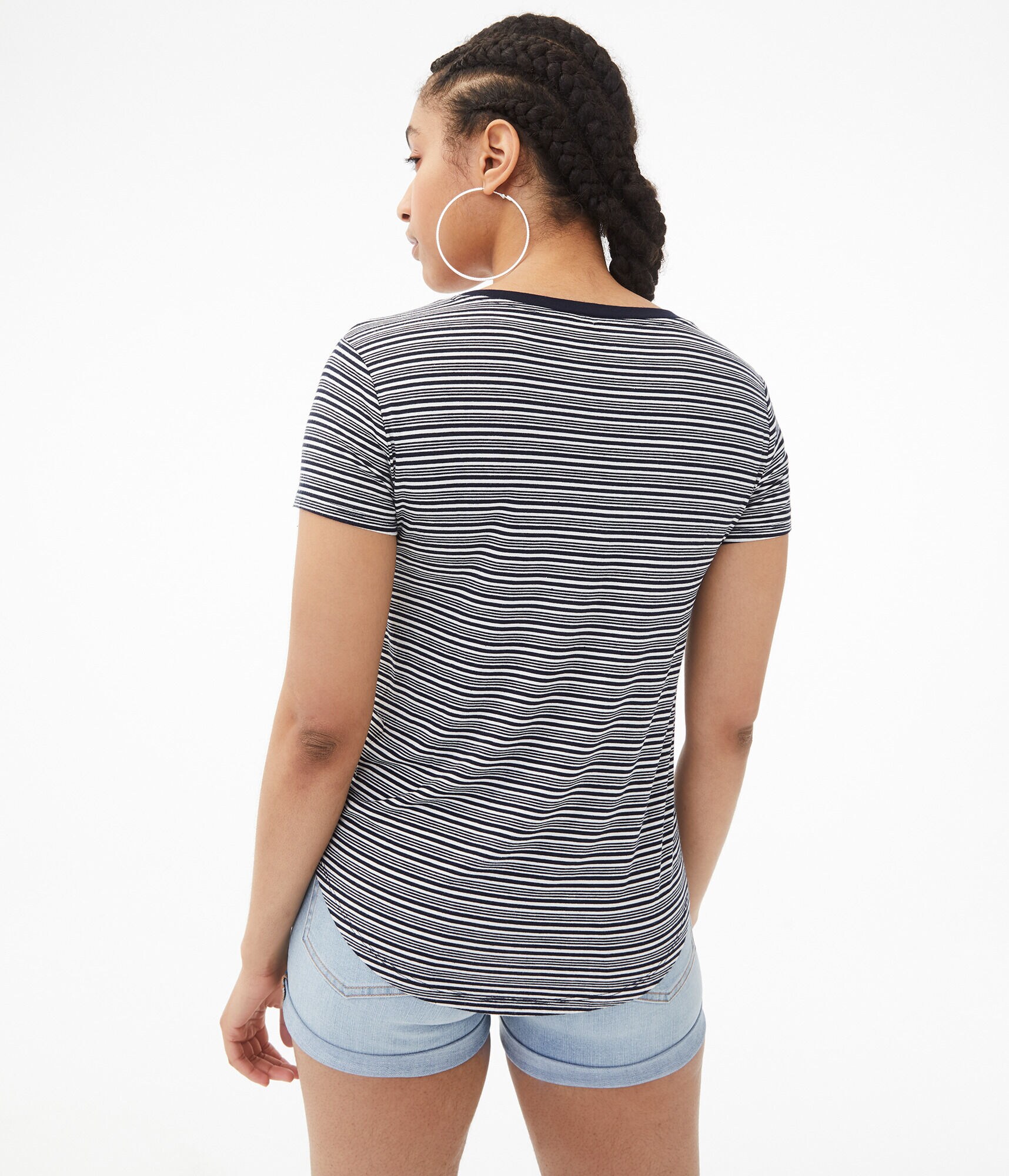 Seriously Soft Striped V-Neck Tee