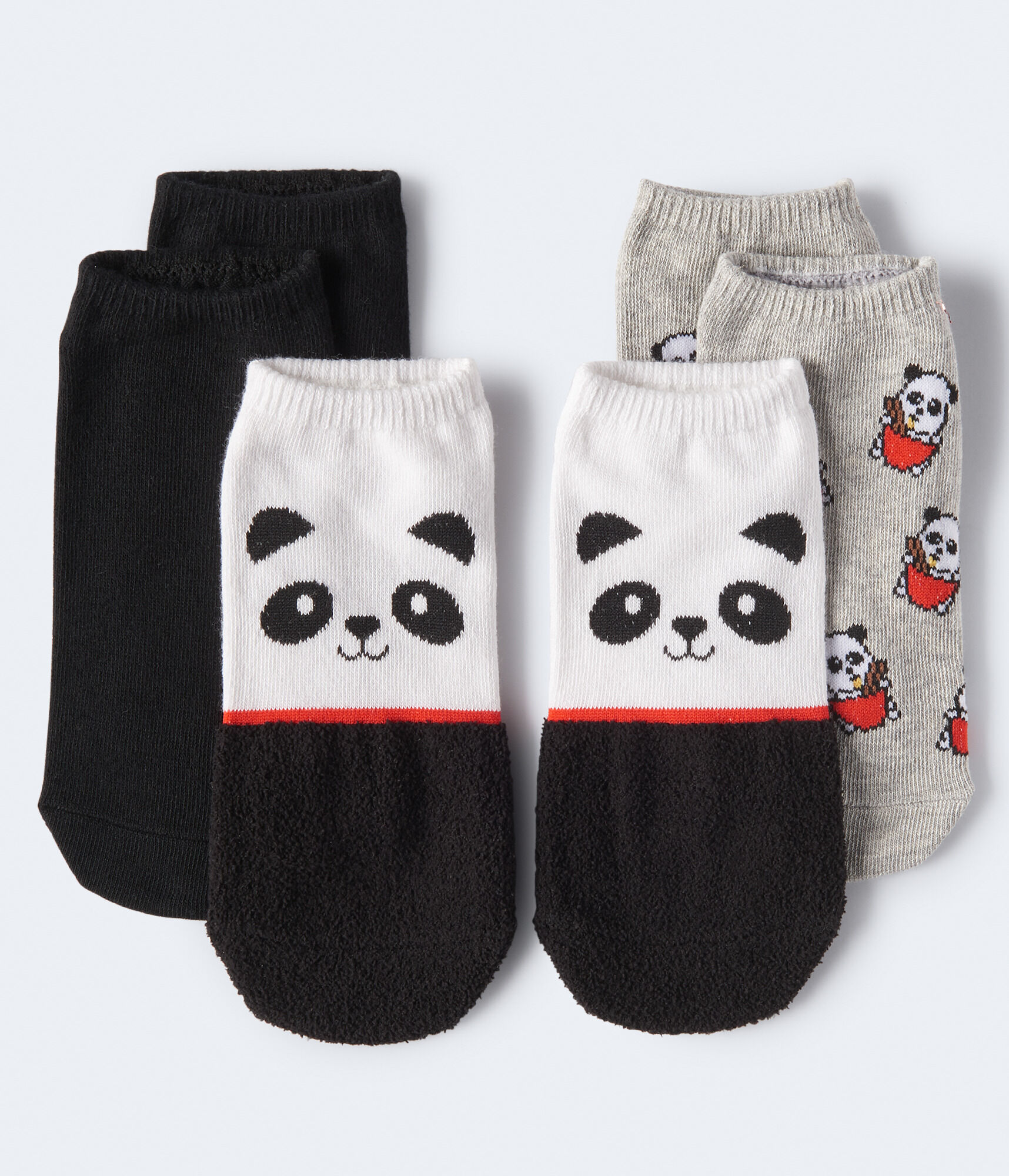 Fuzzy Panda Ankle Sock 3-Pack
