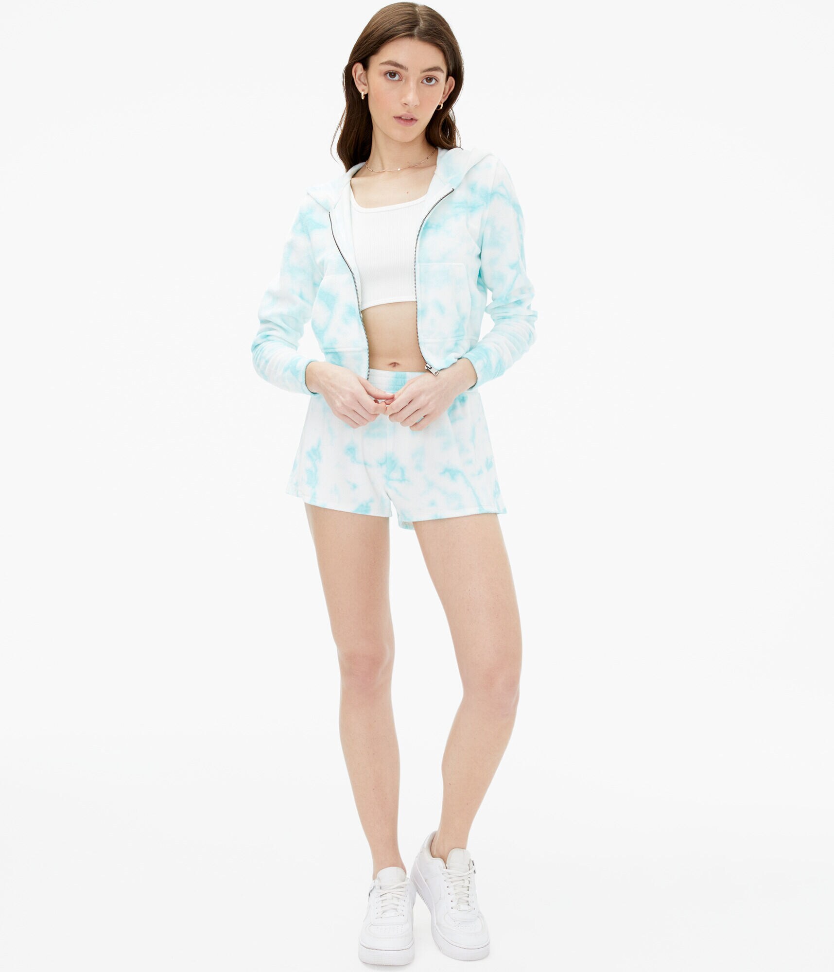 Tie-Dye Towel Terry High-Rise Cheeky Shorts